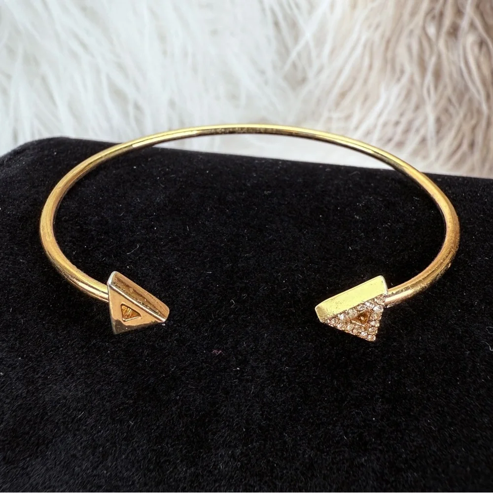 Goldtone minimalist Triangle Cuff Bracelet